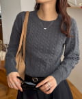 DISCOAT(ディスコート) 【AW先行予約】モチモチケーブル刺繍ロゴプルオーバー《WEB限定カラーあり》