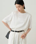 OUTLET(アウトレット) 【Loungedress】パワショルサテンブラウス