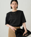 OUTLET(アウトレット) 【Loungedress】パワショルサテンブラウス