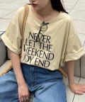 CIAOPANIC TYPY(チャオパニックティピー) フロッキーロゴプリント半袖オーバーTee