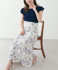 NICE CLAUP / OLIVE des OLIVE OUTLET(ナイスクラップ  / オリーブ デ オリーブ アウトレット) 【natural couture】フリル袖ニットドッキングワンピー