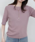 NICE CLAUP / OLIVE des OLIVE OUTLET(ナイスクラップ  / オリーブ デ オリーブ アウトレット) 【natural couture】前後２ＷＡＹピンタック切替袖シンプルニット