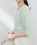 NICE CLAUP / OLIVE des OLIVE OUTLET(ナイスクラップ  / オリーブ デ オリーブ アウトレット) 【natural couture】前後２ＷＡＹピンタック切替袖シンプルニット