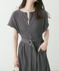 NICE CLAUP / OLIVE des OLIVE OUTLET(ナイスクラップ  / オリーブ デ オリーブ アウトレット) 【natural couture】テレコリブジップあき２ＷＡＹワンピ