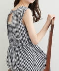 NICE CLAUP / OLIVE des OLIVE OUTLET(ナイスクラップ  / オリーブ デ オリーブ アウトレット) 【natural couture】バックシャーリングロンパース