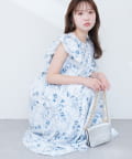 natural couture(ナチュラルクチュール) 【mizu】シャーリングヘムフリル袖ブラウス