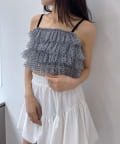 mline(エムライン) [mline]チュールギャザー ドットキャミ