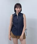 mline(エムライン) [mline]スリットノースリブラウス