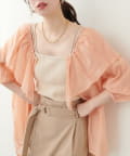 NICE CLAUP / OLIVE des OLIVE OUTLET(ナイスクラップ  / オリーブ デ オリーブ アウトレット) 【natural couture】Ｖ開きフリルシアーブラウス