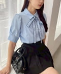 NICE CLAUP / OLIVE des OLIVE OUTLET(ナイスクラップ  / オリーブ デ オリーブ アウトレット) 【one after another】リボンシャツ
