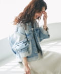La boutique BonBon(ラブティックボンボン) 【miki監修・360°カワイイ】パール付デニムジャケット