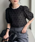 FREDY & GLOSTER(フレディ アンド グロスター) 【お気に入り急上昇！】シアージャガードパイピング半袖ブラウス