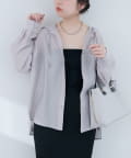 natural couture(ナチュラルクチュール) 【sherbet line】接触冷感 フーデッド羽織シャツ