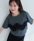 natural couture(ナチュラルクチュール) 【WEB限定】ボリュームフリル半袖Tシャツ