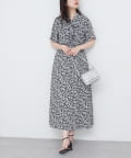 natural couture(ナチュラルクチュール) 【WEB限定】ハートジオメタル柄ワンピース