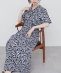 natural couture(ナチュラルクチュール) 【WEB限定】ハートジオメタル柄ワンピース