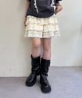 w closet(ダブルクローゼット) 【25AW】フリルミニティアードスカパン