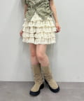 w closet(ダブルクローゼット) 【25AW】フリルミニティアードスカパン