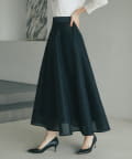 La boutique BonBon(ラブティックボンボン) 【お上品シルエット・低身長サイズあり】シアーサーキュラー切り替えスカート
