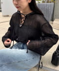 OUTLET(アウトレット) 【Kastane】メッシュレースアップパーカー