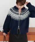 DISCOAT(ディスコート) 【FAV KNIT FES】求心柄Wジッププルオーバー