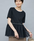 NOLLEY'S(ノーリーズ) ポンチ×オーガンジーペプラムプルオーバーカットソー