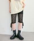 w closet(ダブルクローゼット) 【25AW】ロゴレースハーフパンツ