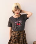 w closet(ダブルクローゼット) 【25AW】【3色展開】チェリーリブ半袖Tシャツ