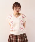 w closet(ダブルクローゼット) 【25AW】ハート刺繍ニットベスト