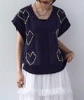 w closet(ダブルクローゼット) 【25AW】ハート刺繍ニットベスト