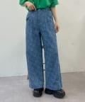 w closet(ダブルクローゼット) 【25AW】【2サイズ展開】ハートジャガードデニムパンツ