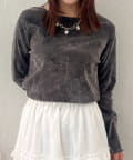 w closet(ダブルクローゼット) 【25AW】ベロアチュールプルオーバー