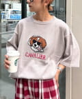 CIAOPANIC TYPY(チャオパニックティピー) 【ユニセックス】アニマル柄犬サマーニット半袖Tシャツ