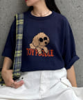 CIAOPANIC TYPY(チャオパニックティピー) 【ユニセックス】アニマル柄犬サマーニット半袖Tシャツ