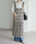 PUAL CE CIN(ピュアルセシン) 【25AW】配色カギ針編み風ワンピース