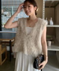 DOUDOU(ドゥドゥ) 【7/25～3日間限定 予約10％OFF】【REI企画カラーあり】シャギーニットベスト