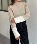 Thevon.(ゼヴォン) 袖先配色プリーツメロープルオーバー