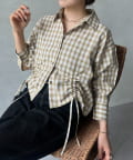 Thevon.(ゼヴォン) 【UV加工付き】ドロストチェックショートシャツ