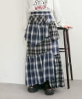 w closet(ダブルクローゼット) 【25AW】リメイクチェックティアードスカート