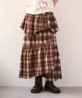 w closet(ダブルクローゼット) 【25AW】リメイクチェックティアードスカート