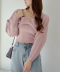 NICE CLAUP / OLIVE des OLIVE OUTLET(ナイスクラップ  / オリーブ デ オリーブ アウトレット) 【RMAF】リボン+キャミセットニット