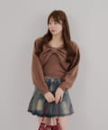 NICE CLAUP / OLIVE des OLIVE OUTLET(ナイスクラップ  / オリーブ デ オリーブ アウトレット) 【RMAF】リボン+キャミセットニット