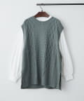 NICE CLAUP / OLIVE des OLIVE OUTLET(ナイスクラップ  / オリーブ デ オリーブ アウトレット) 2セットアイテム【RMAF】ニットベスト+ロンT