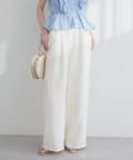 natural couture(ナチュラルクチュール) 【MyM Mahiruさん着用】【全骨格◎/2サイズ展開】イージーウエストワイドパンツ