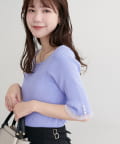 natural couture(ナチュラルクチュール) 前後2WAYシアーフリルリブニット