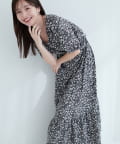 natural couture(ナチュラルクチュール) 【WEB限定】カシュクールパフスリーブワンピース