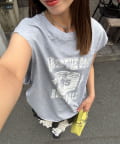 CIAOPANIC(チャオパニック) サイドタックピグメントロゴノースリーブTee