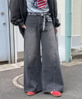 CIAOPANIC(チャオパニック) 【CIAN DENIM/シアンデニム】スプリットフロントワイドデニム#002