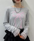 w closet(ダブルクローゼット) 【25AW】袖フリルリボンロンT