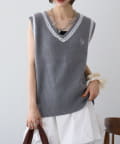 w closet(ダブルクローゼット) 【25AW】レースニットベスト